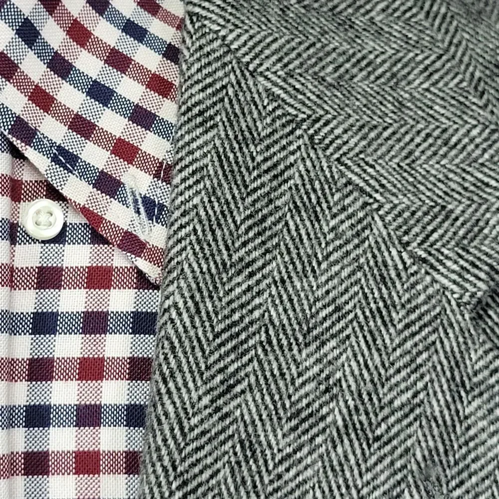Robert Stock Men's Tweed Sport Coat Blazer Two Button‎ Herringbone Gray Size 40R